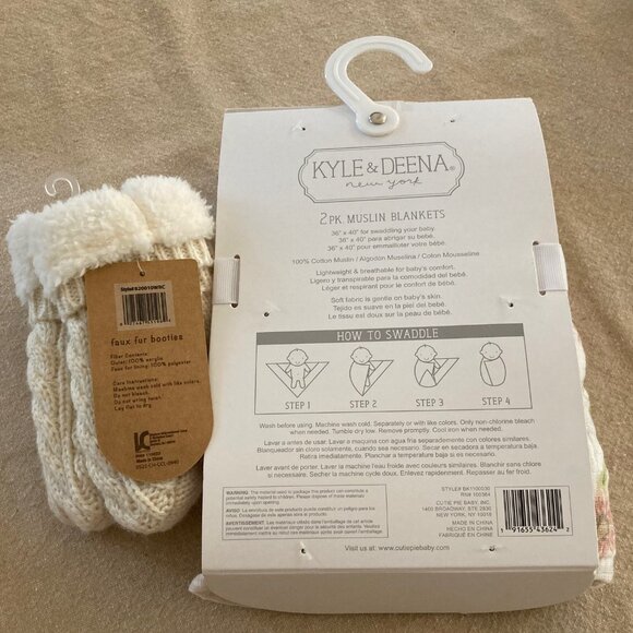 Faux Fur Booties & Muslin Blanket Set - Picture 14 of 14